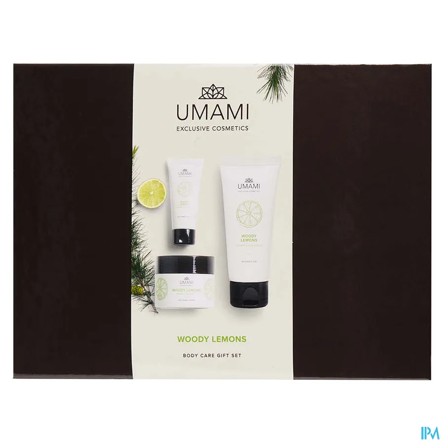 packshot van Umami Woody Lemons Giftset Body 200 ml