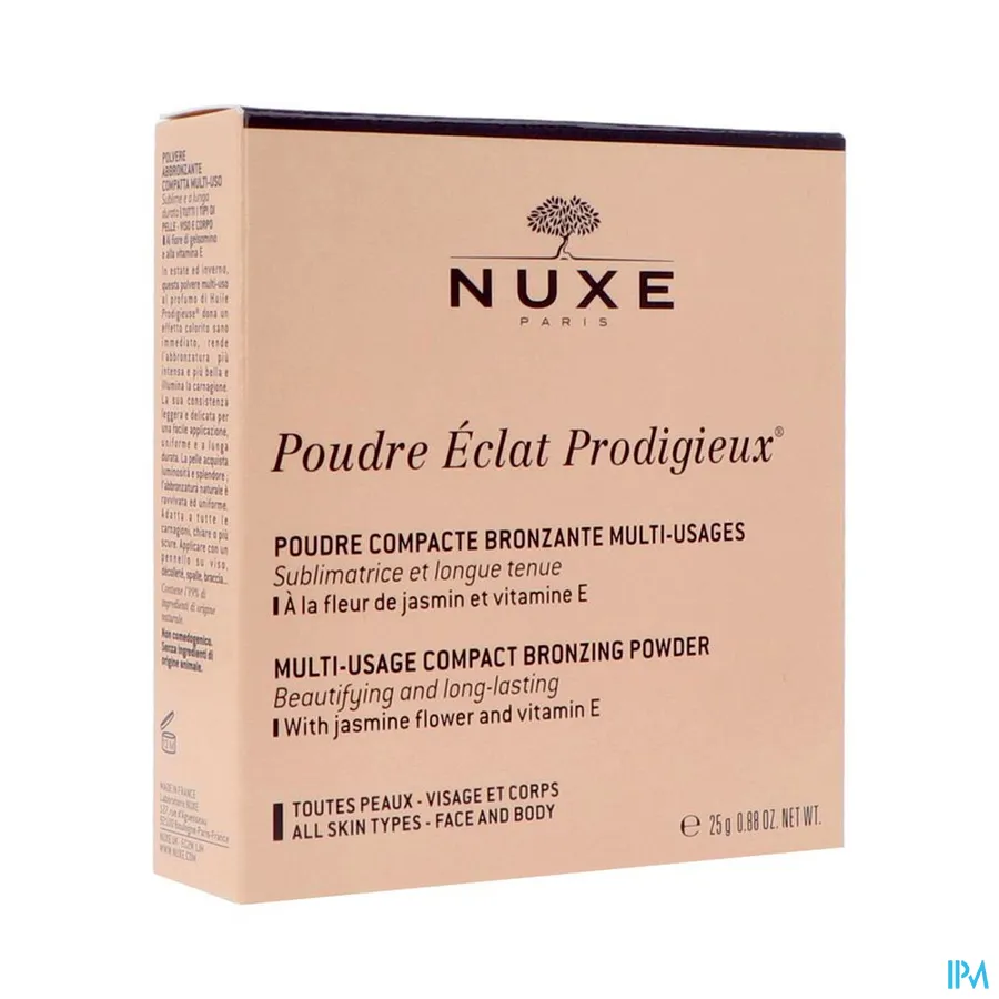 packshot van Nuxe Poudre Eclat Prodigieux Bruinend Compactpoeder Gelaat en Lichaam 25 g