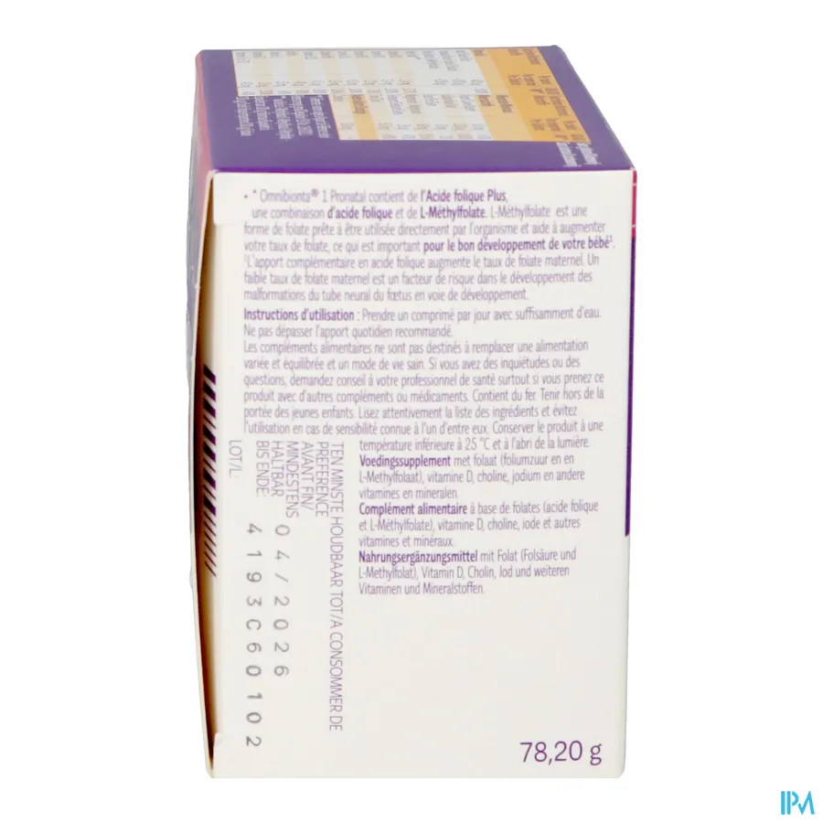 packshot van Omnibionta Pronatal 1 84 tabletten