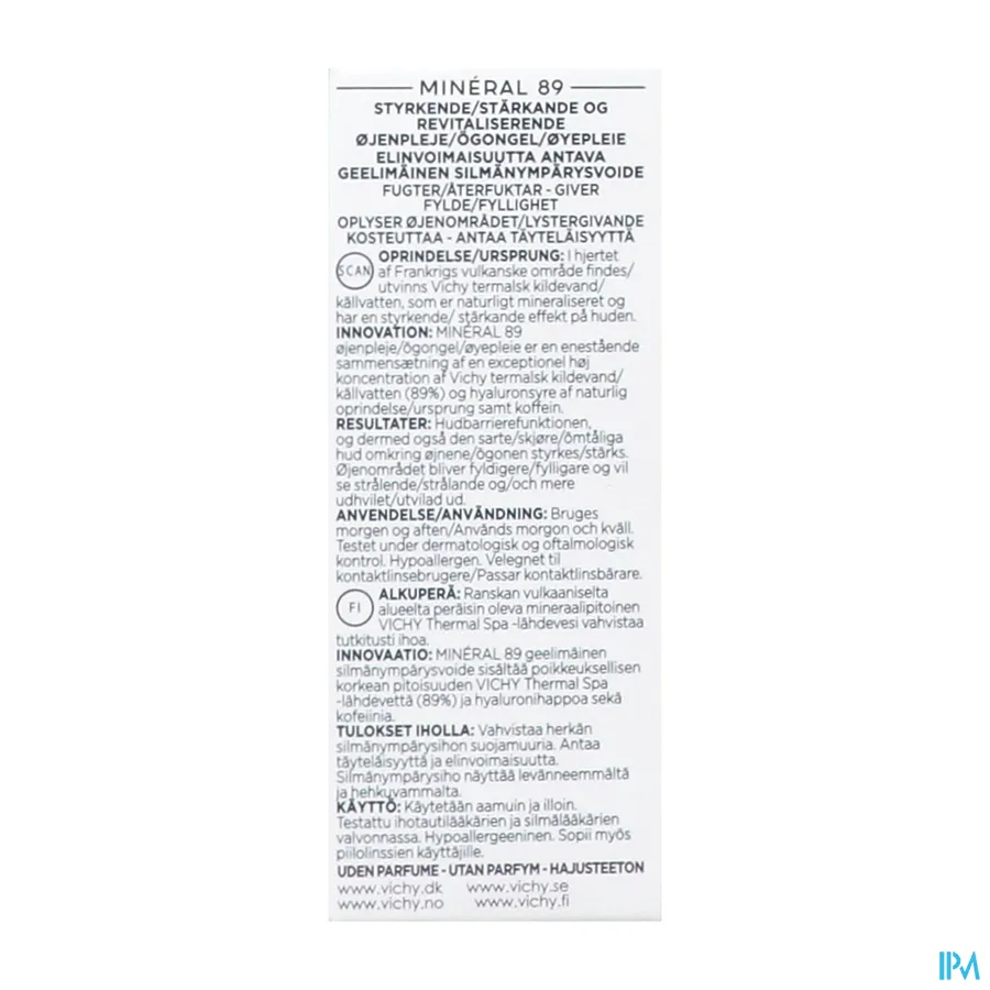 packshot van Vichy Minéral 89 Ogen 15 ml