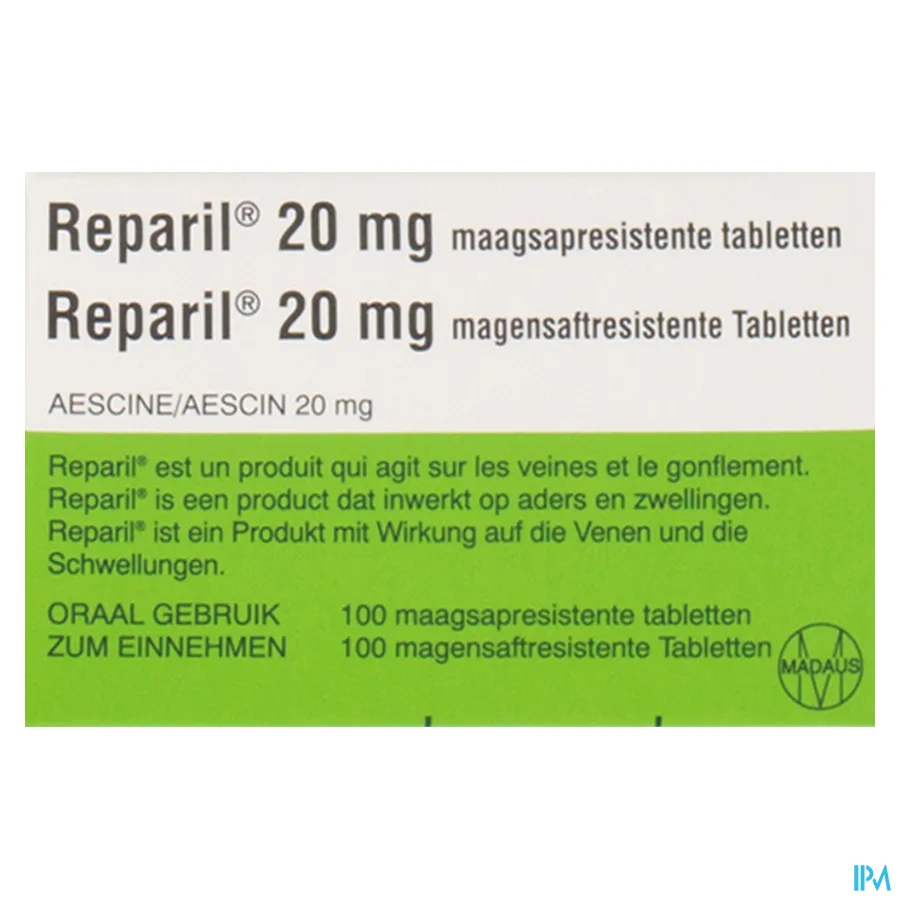 packshot van Reparil 100 tabletten