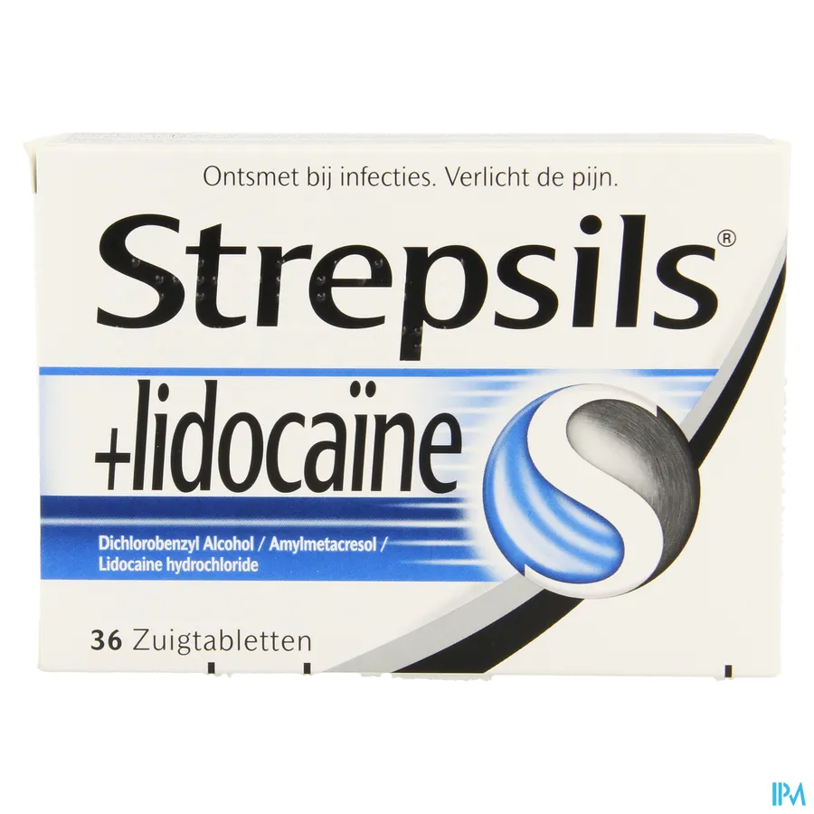 packshot van Strepsils Lidocaïne 36 zuigtabletten