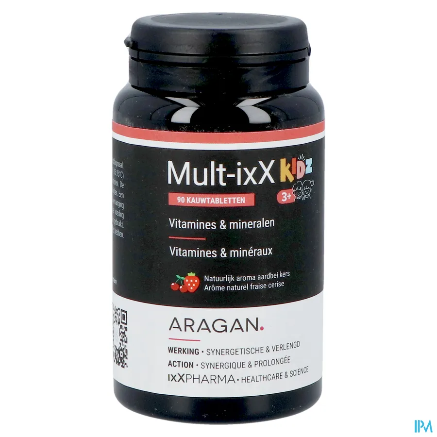 productshot van Mult-ixX Kidz met 12 Vitamines en 6 Mineralen 90 Kauwtabletten