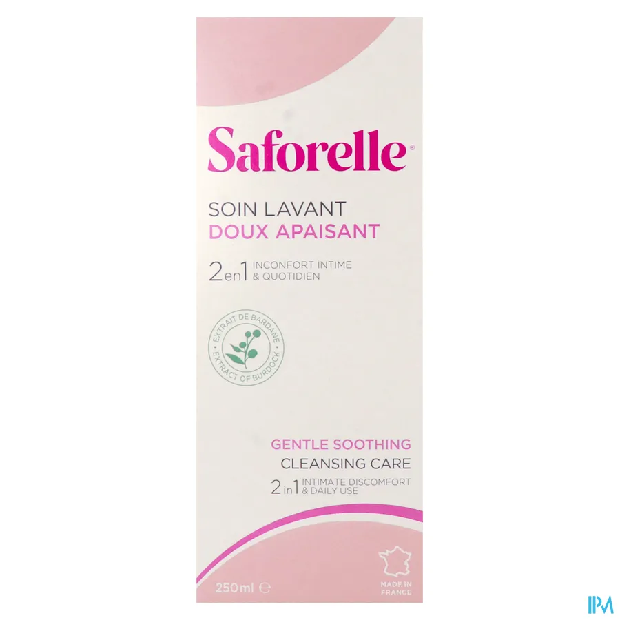 packshot van Saforelle Zachte Intieme Wasoplossing voor Dagelijks Gebruik voor Gevoelige of Geïrriteerde Huid 250 ml