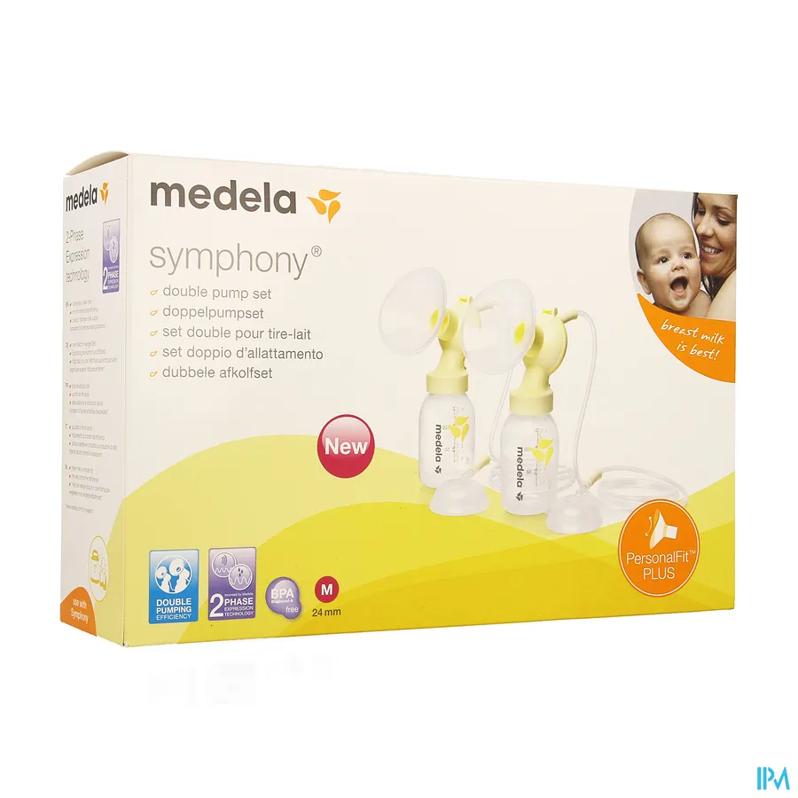 packshot van Medela Personalfit Plus Dubbele Afkolfset M 24 mm 1 stuk