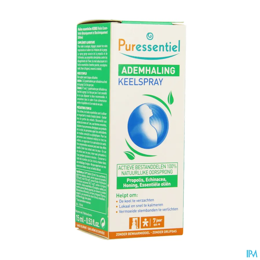 packshot van Puressentiel Ademhaling Keelspray 15 ml