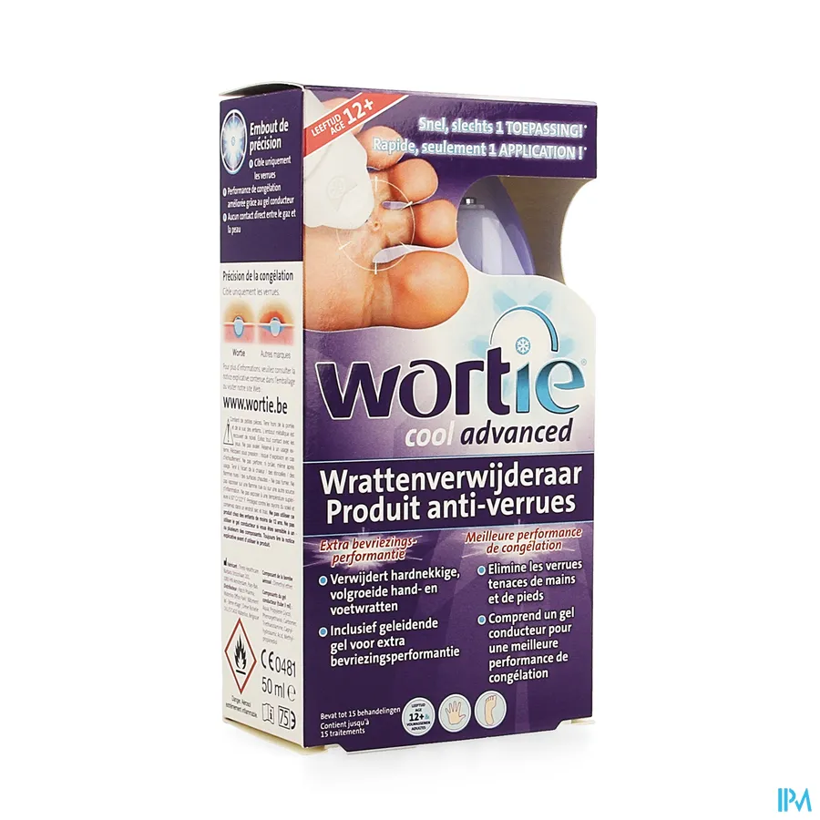 packshot van Wortie Cool Advanced Wrattenverwijderaar met Extra Bevriezingsperformantie voor Hand- en Voetwratten (Vanaf 12 Jaar)