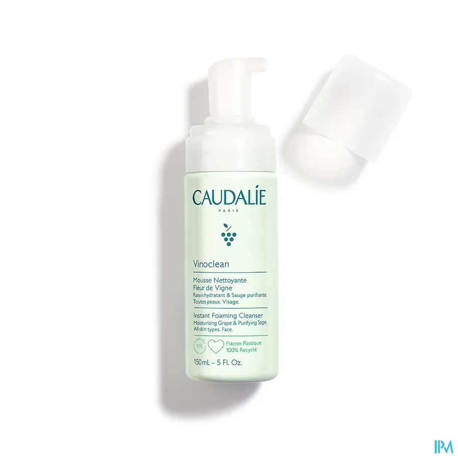 packshot van Caudalie Vinoclean Reinigende Mousse voor Gelaat voor Alle Huidtypes Pompflacon 150 ml