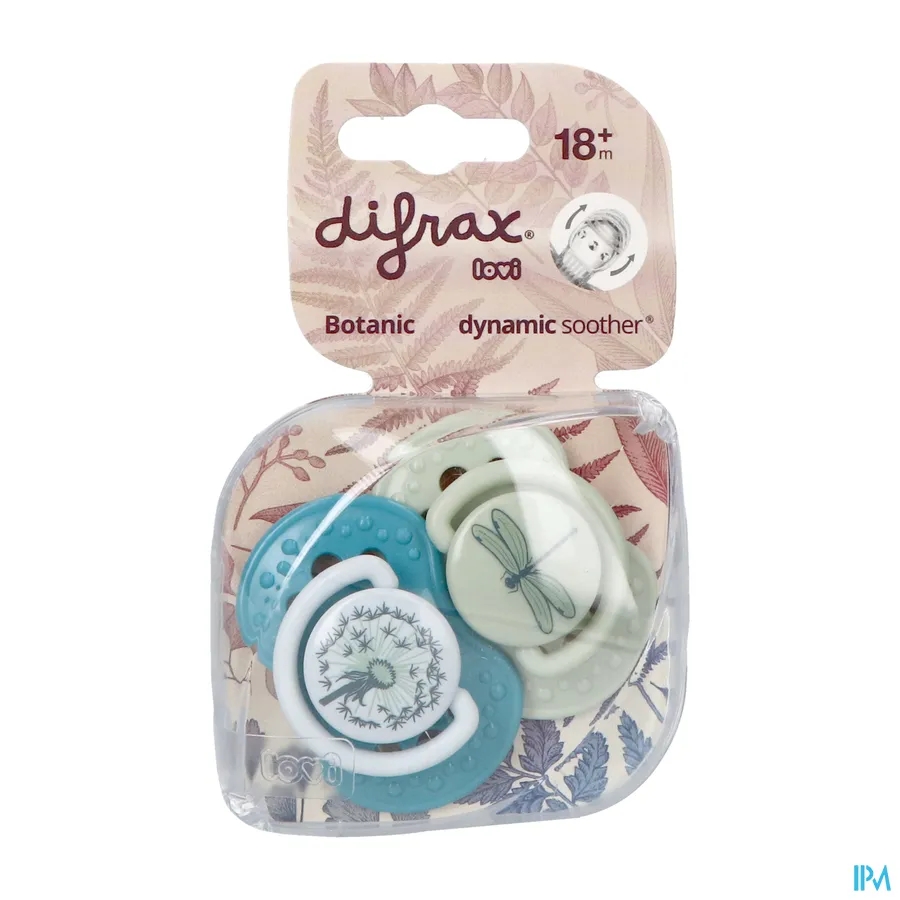 packshot van Difrax Fopspeen Dynamic Botanic 18m+