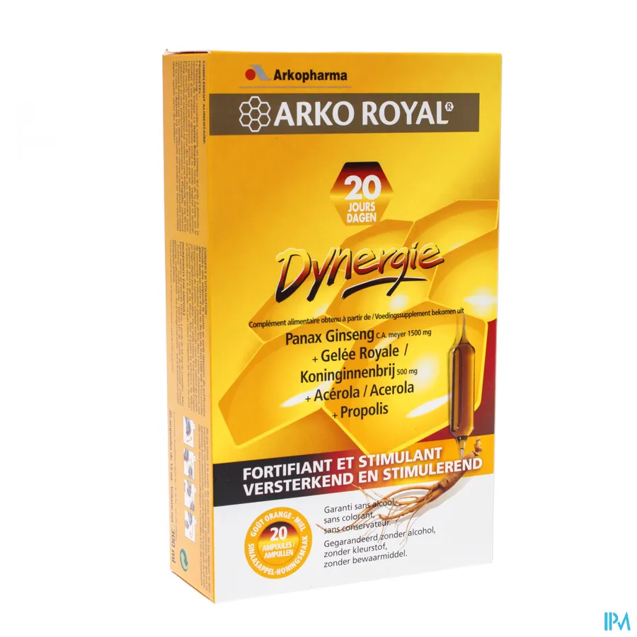 packshot van Arkopharma Arkoroyal Dynergie 20 ampullen