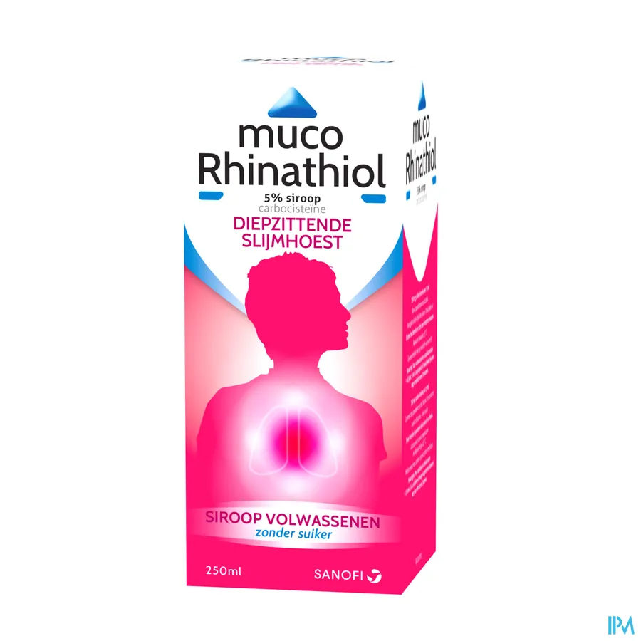 packshot van Muco Rhinathiol Volwassen Zonder Suiker 250ml siroop