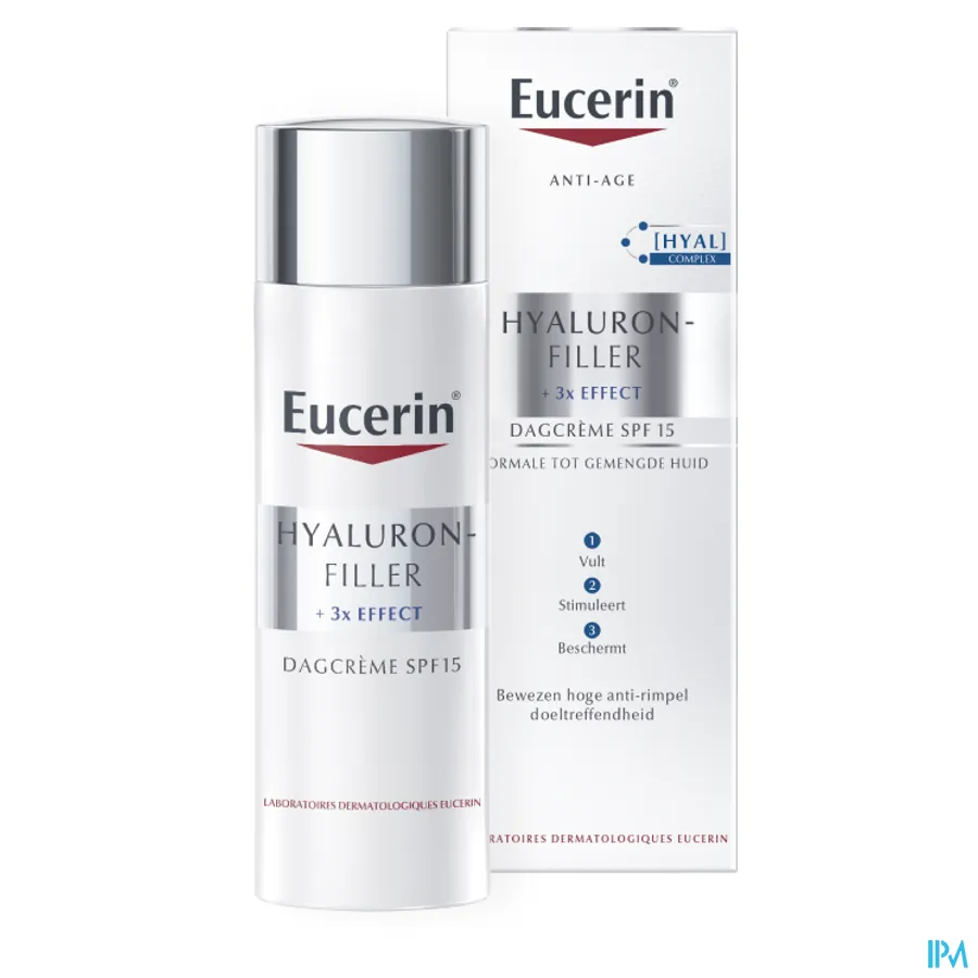 packshot van Eucerin Hyaluron-Filler X3 Dagcrème Normale/Gemengde Huid SPF 15 50 ml