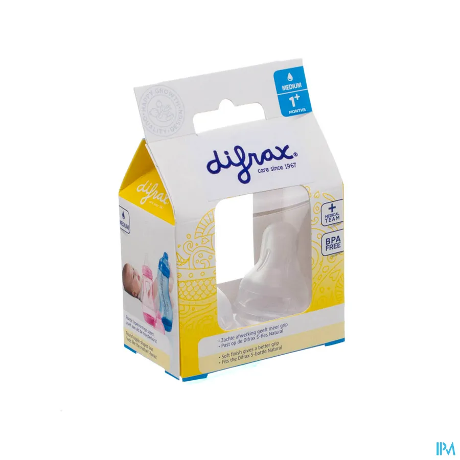 packshot van Difrax Flessenspeen Natural Medium 672