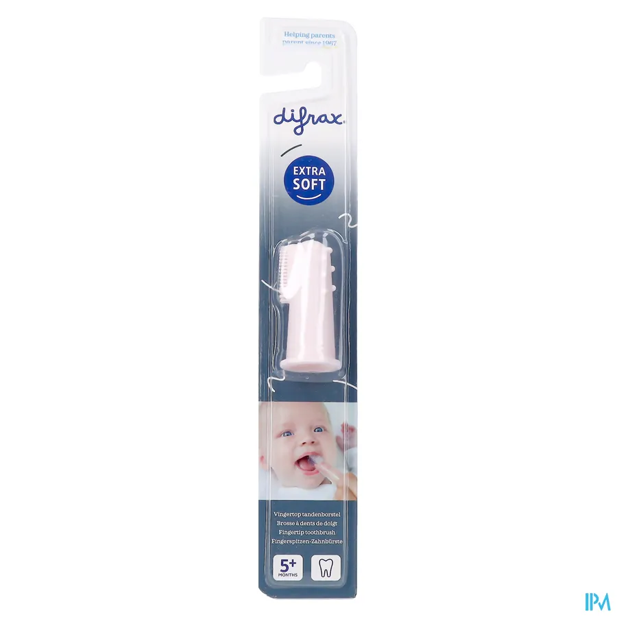 packshot van Difrax Tandenborstel Vingertop Silicone Roze