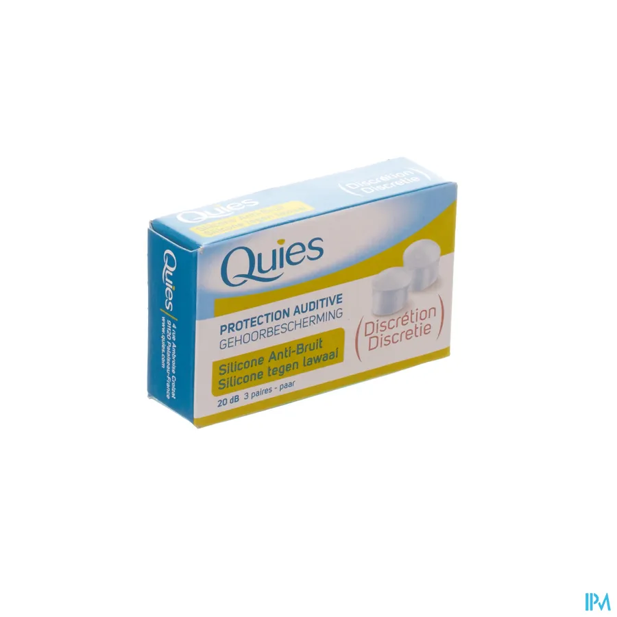 packshot van Quies Oordopjes in Silicone tegen Lawaai 20 dB 3 Paar