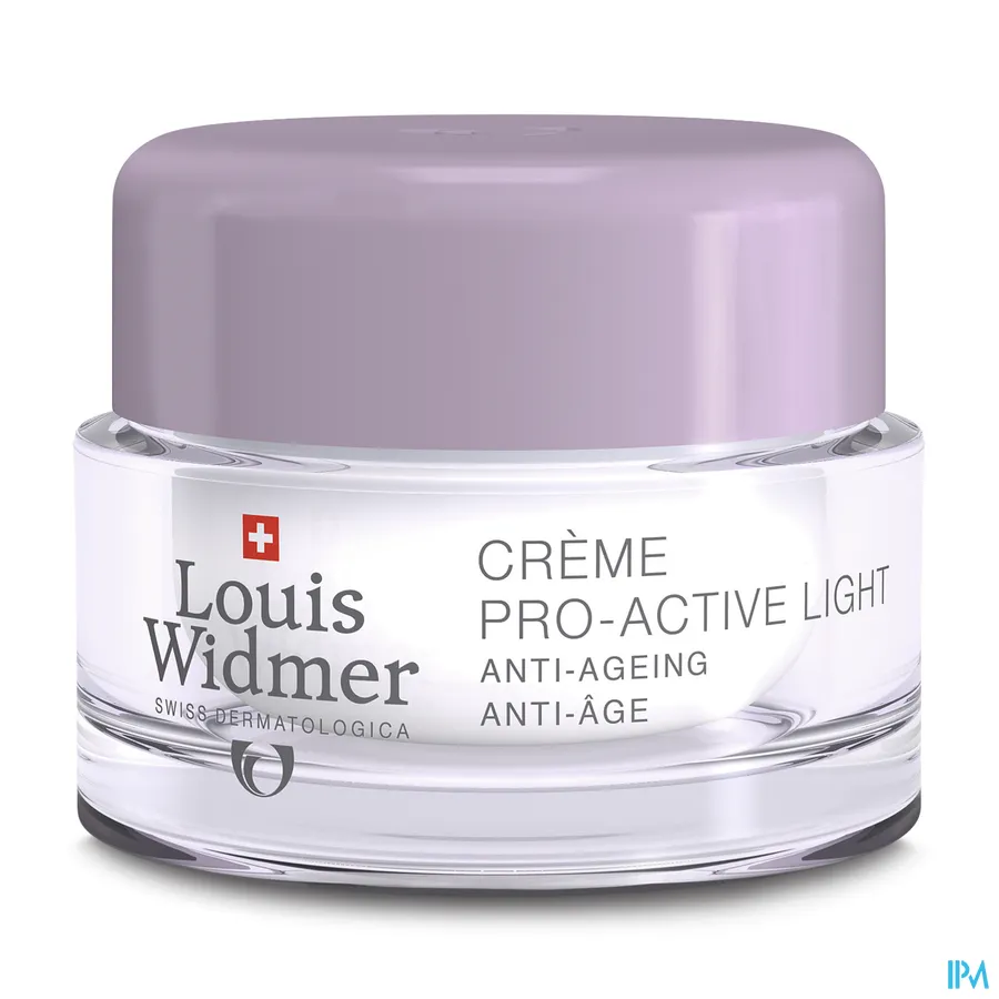 productshot van Louis Widmer Pro-Active Light Nachtcrème met Parfum Pot 50 ml