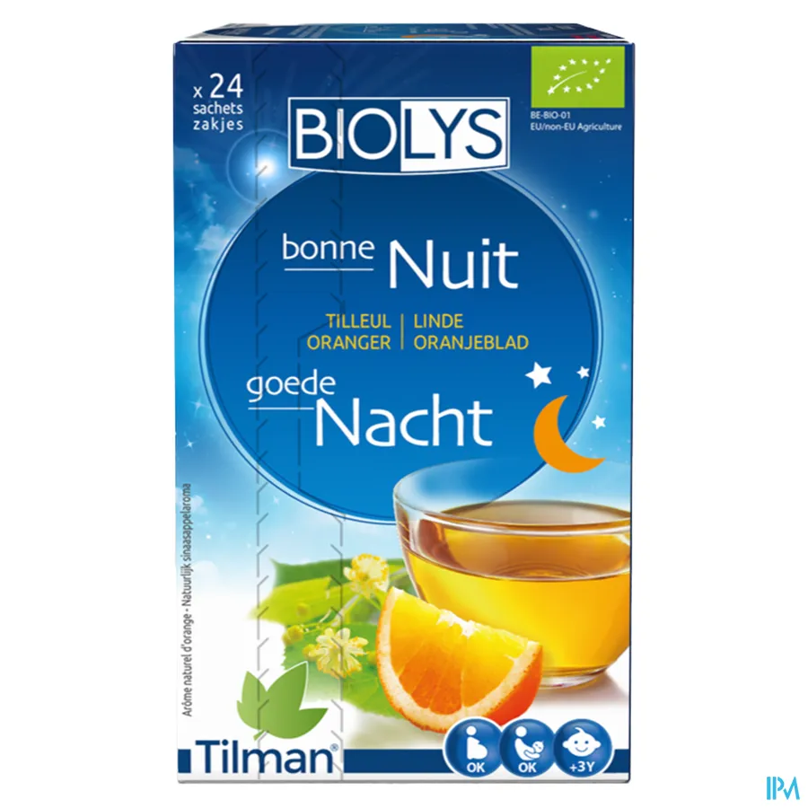packshot van Tilman Biolys Nacht Linde-Oranjeblad 24 zakjes