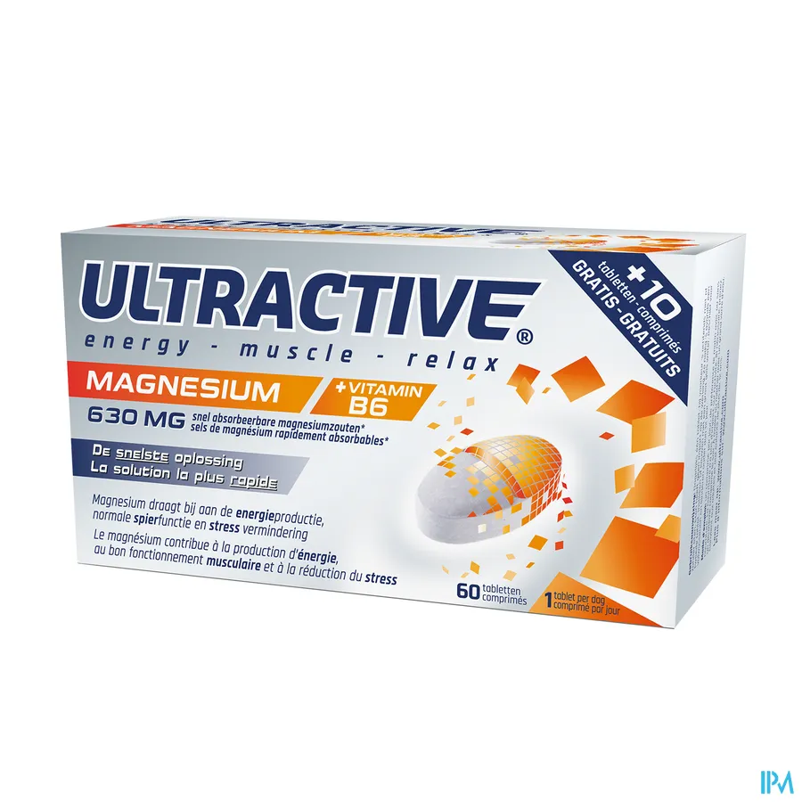 packshot van Ultractive Magnesium 60 tabletten
