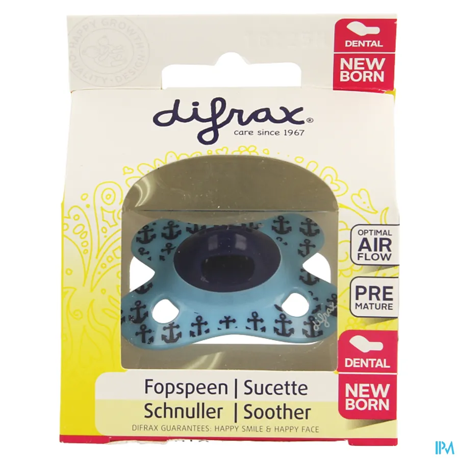 packshot van Difrax Fopspeen Newborn Dental Silicone -2/2m