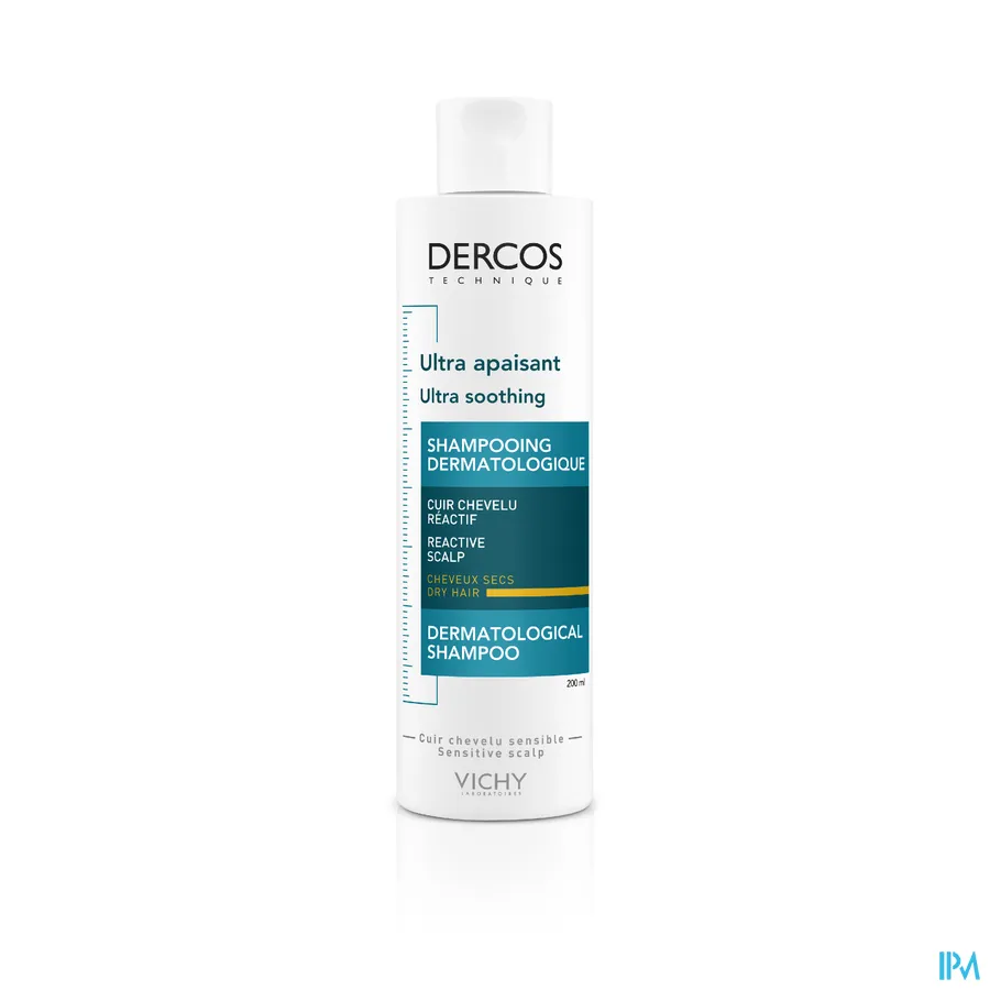 productshot van Vichy Dercos Ultra Kalmerende Shampoo Droog Haar 200 ml
