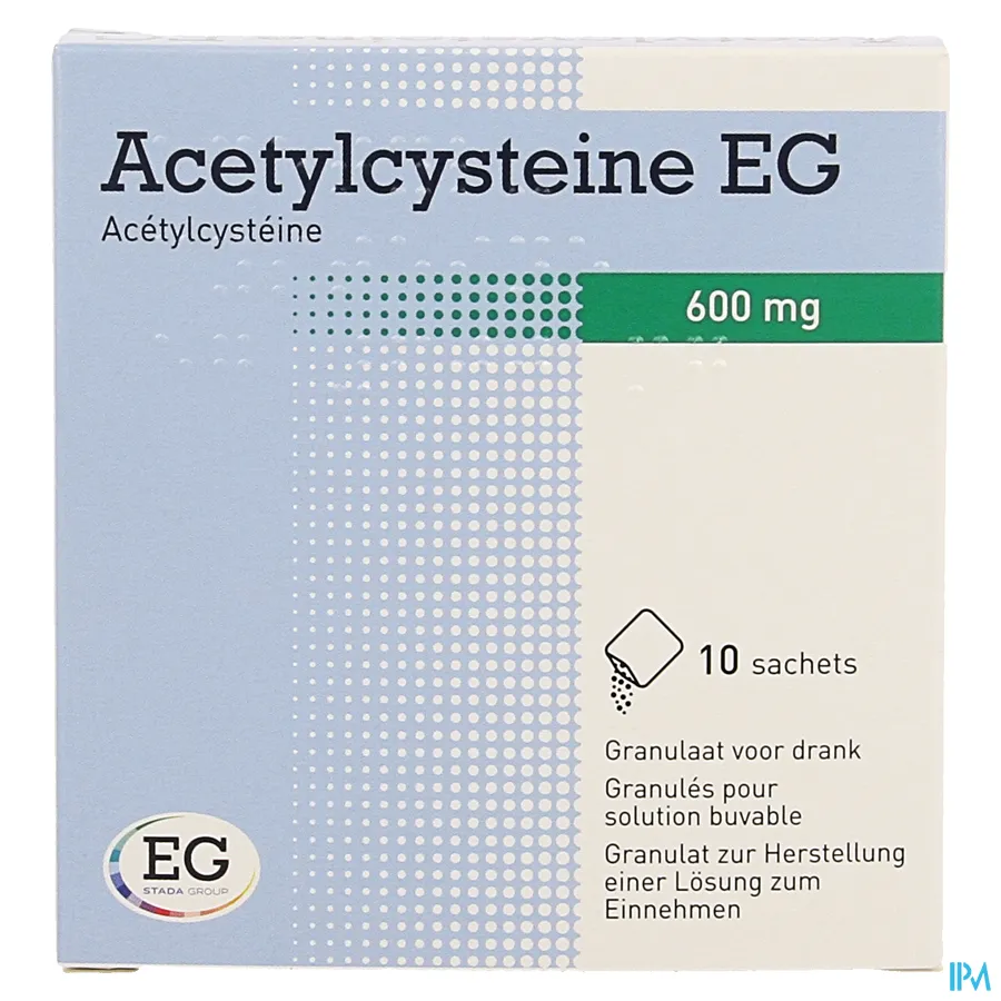 packshot van Acetylcysteïne EG 600 mg 10 Zakjes