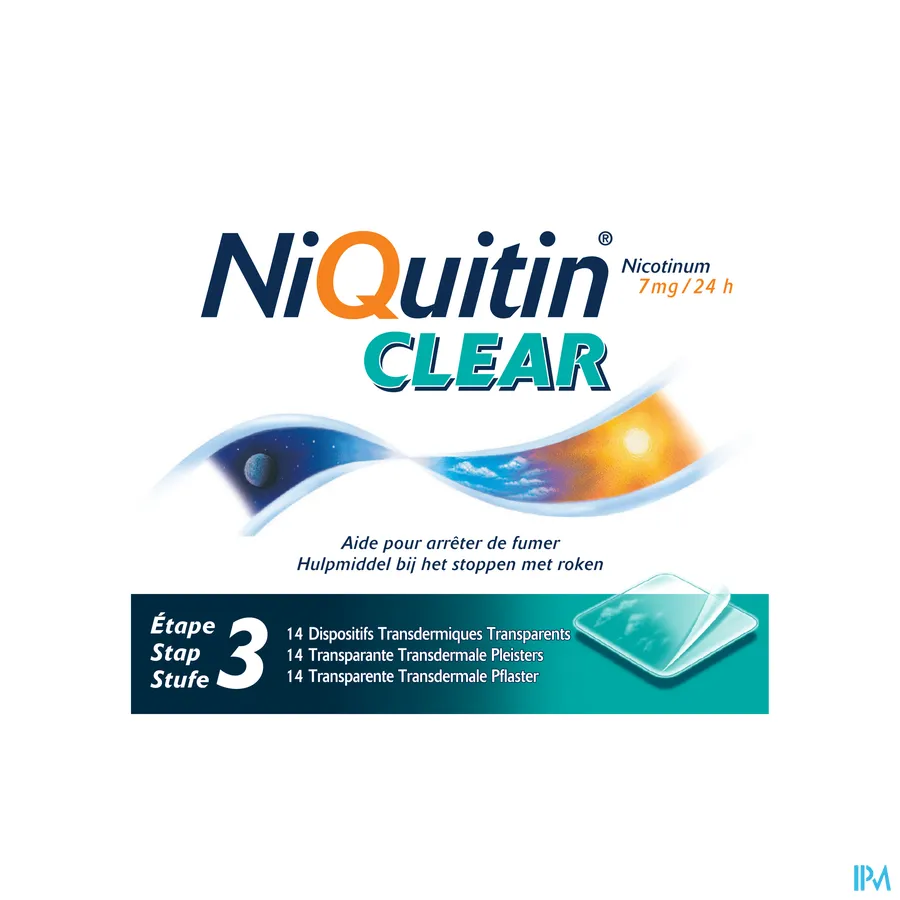 packshot van Niquitin Clear Patches 7mg 14 Pleisters