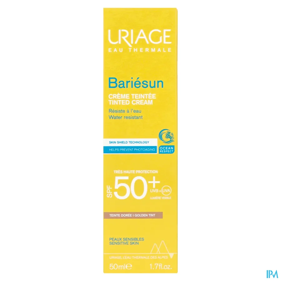 packshot van Uriage Bariésun Crème Teintee SPF50+ Doree 50 ml