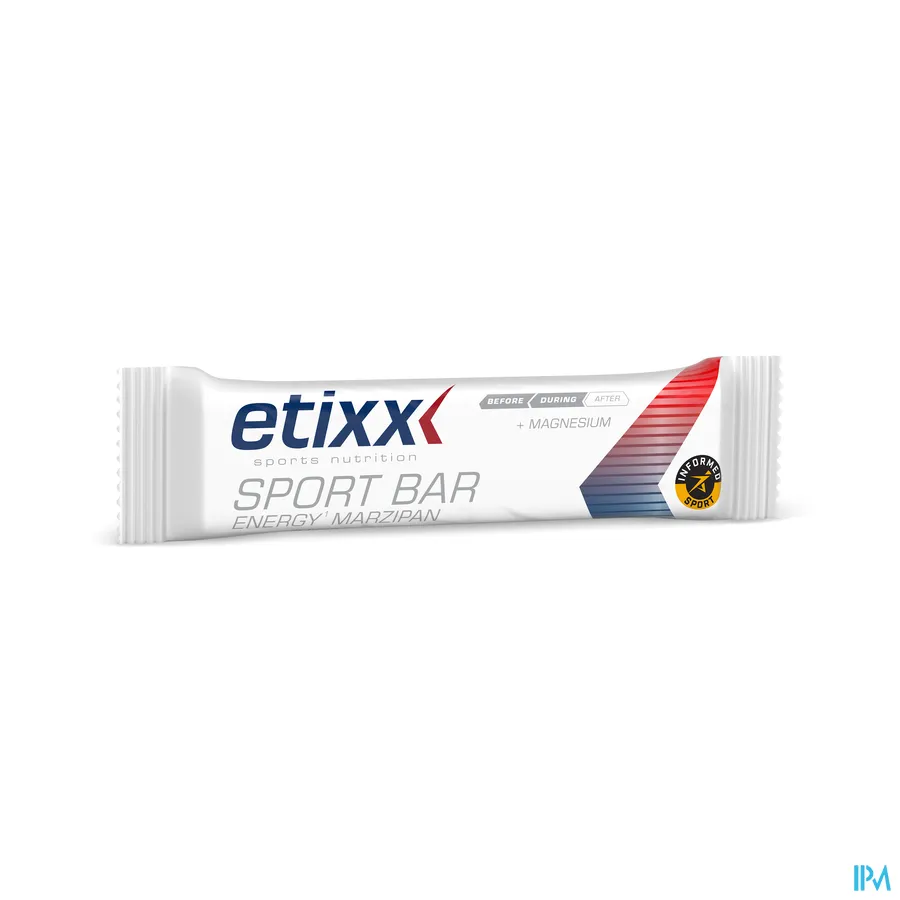 productshot van Etixx Energy Marzipan Sport Bar + Magnesium Voordeelverpakking 12 x 50 g