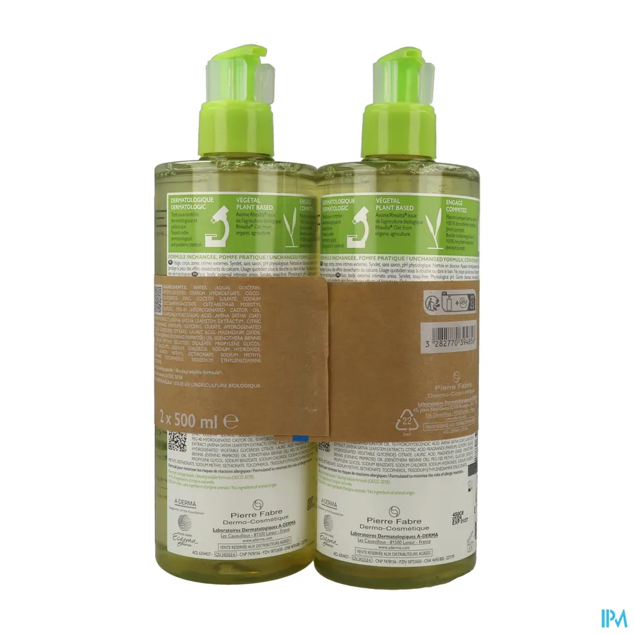 packshot van Aderma Exomega Control Olie Promo -50% 2 x 500 ml