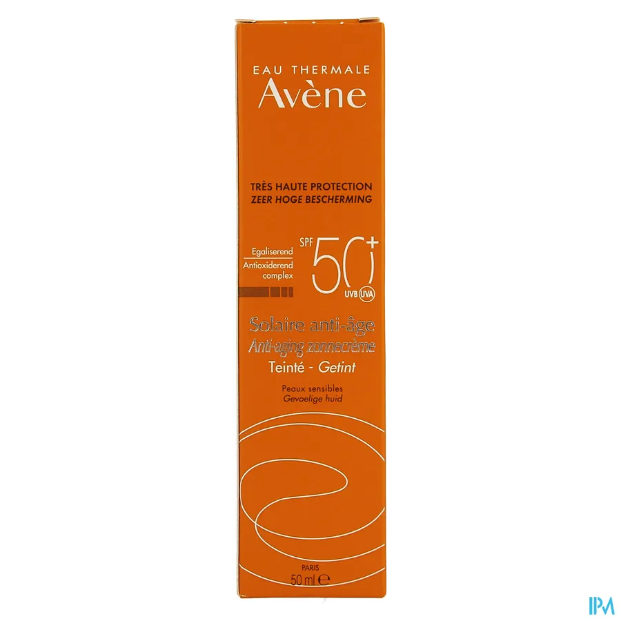 packshot van Avène Anti-Aging Getinte Zonnecrème SPF 50+ 50 ml