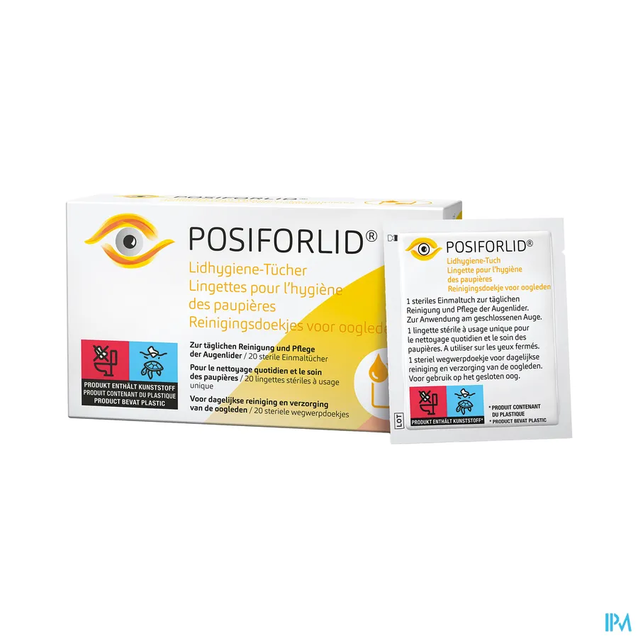 productshot van Posiforlid Reinigingsdoekje Oogleden 20 stuks