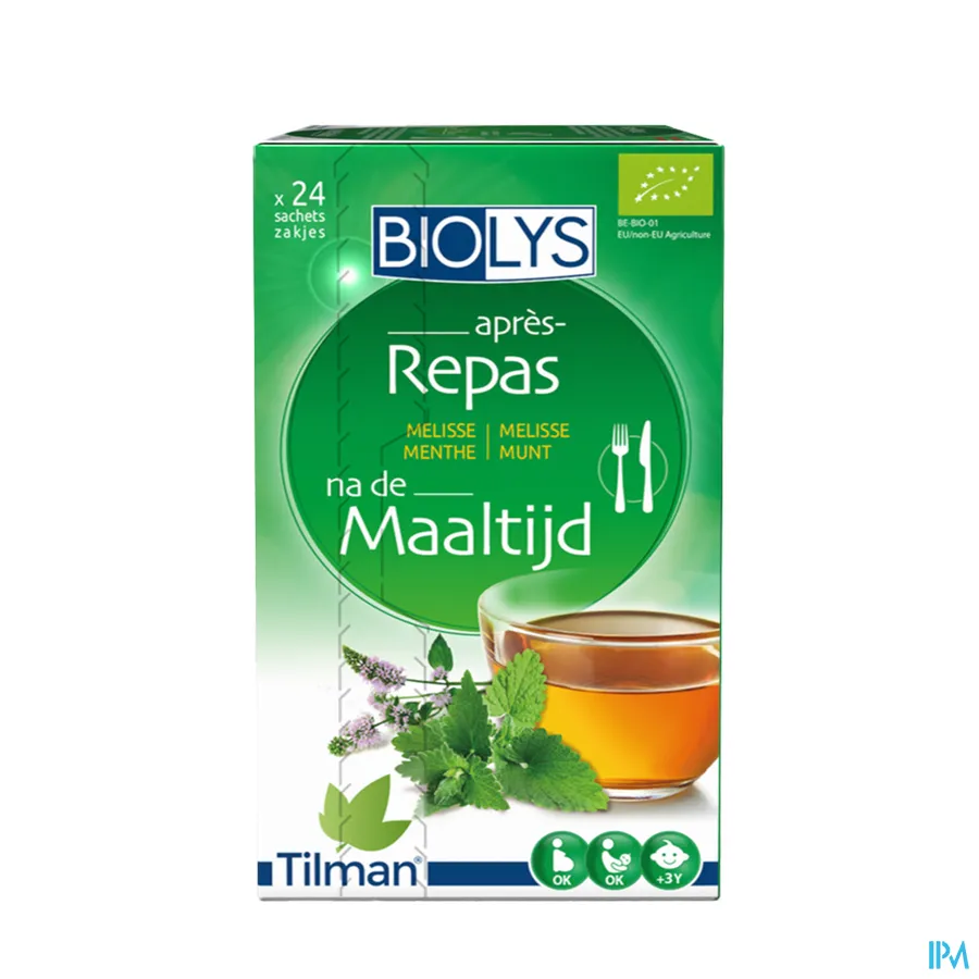 packshot van Tilman Biolys Maaltijd Melisse-Munt 24 zakjes