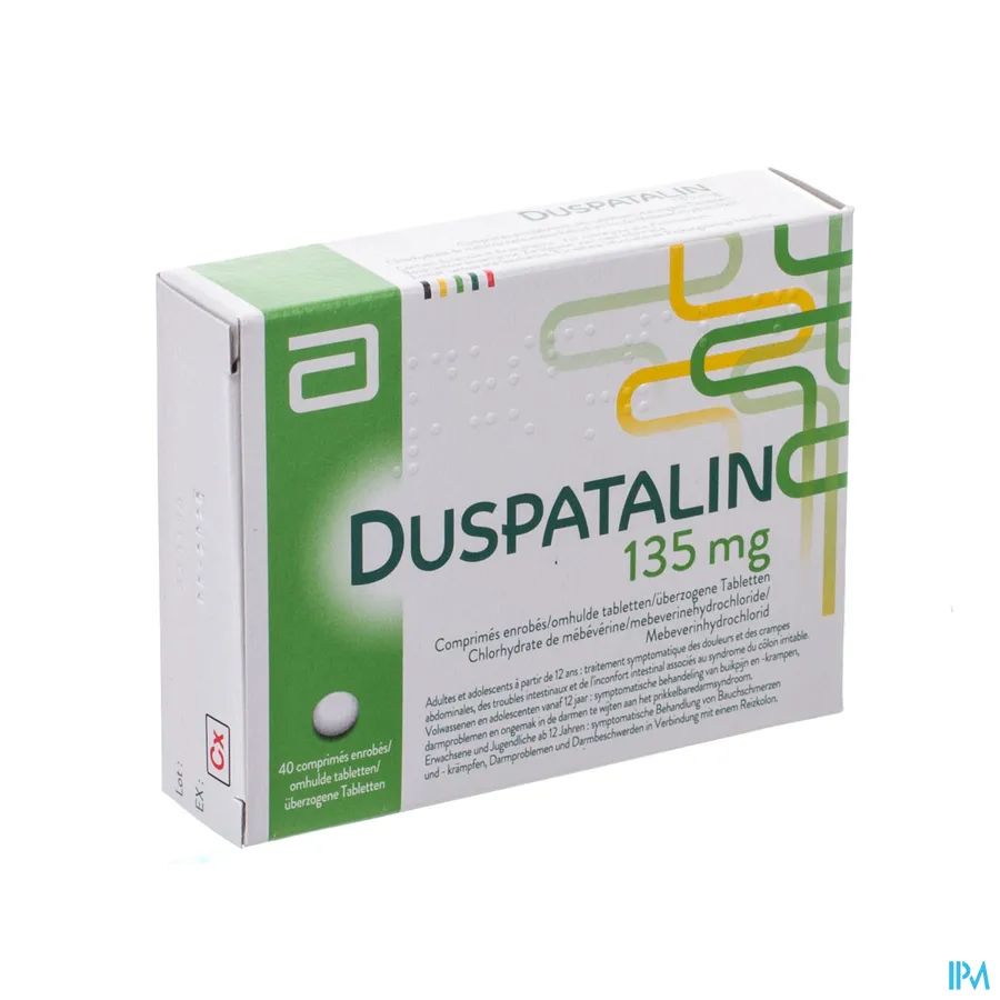packshot van Duspatalin 135 mg 40 Tabletten
