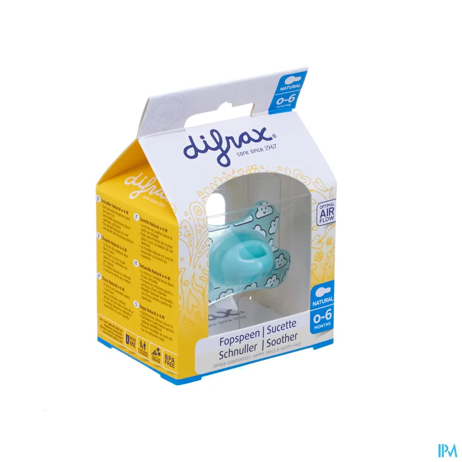 packshot van Difrax Fopspeen Natural 0-6m