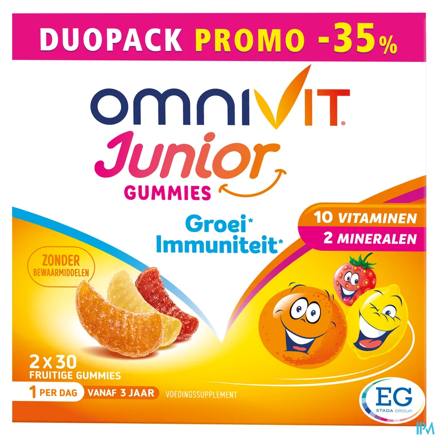 packshot van Omnivit Junior Gummies Duopack 2 x 30 gummies