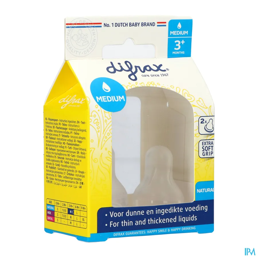 packshot van Difrax Flessenspeen Natural Medium 672