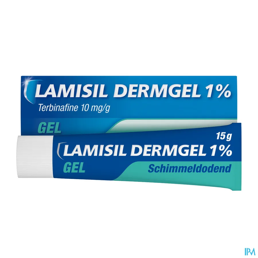 packshot van Lamisil Dermgel 1% Schimmeldodende Gel Tube 15 g