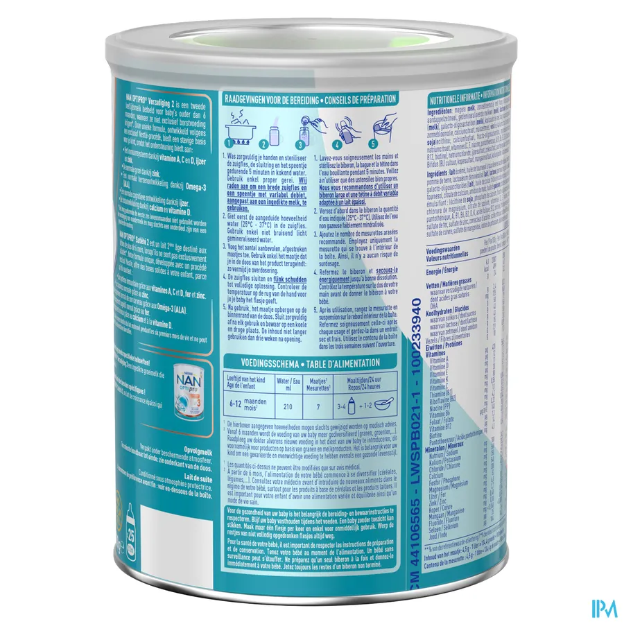 packshot van Nan Verzadiging 2 vanaf 6 maanden Pot 800 g