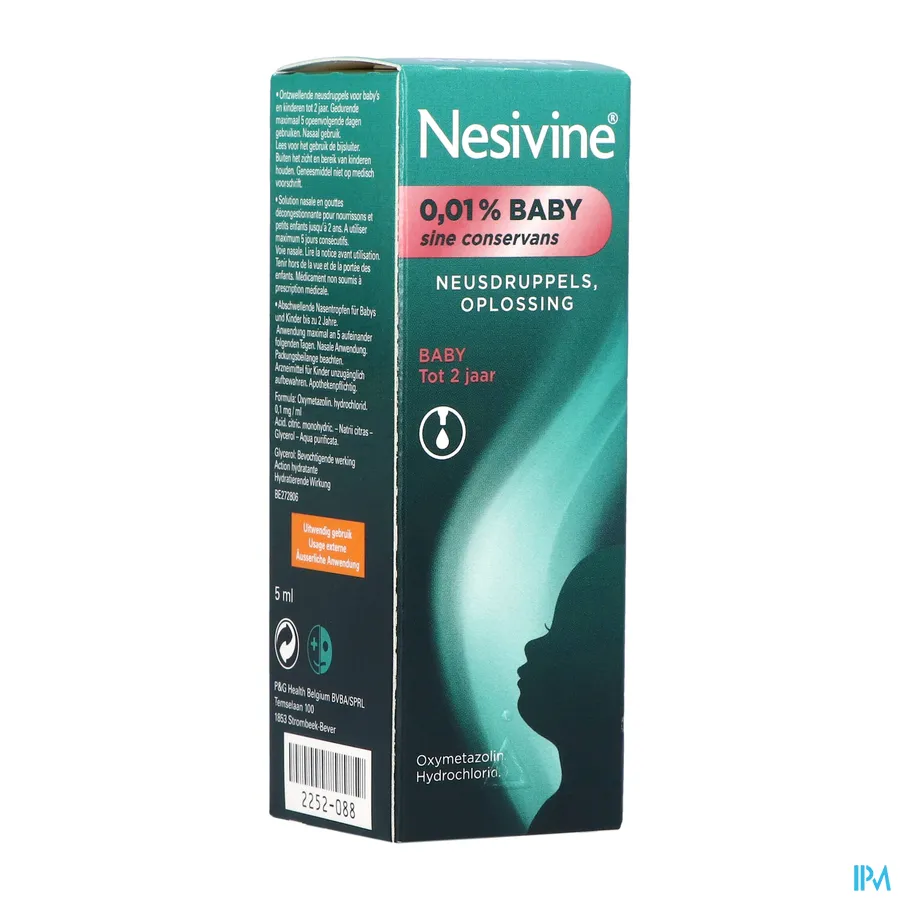 packshot van Nesivine Baby 0,01% Sine Conservans Druppels 5 ml