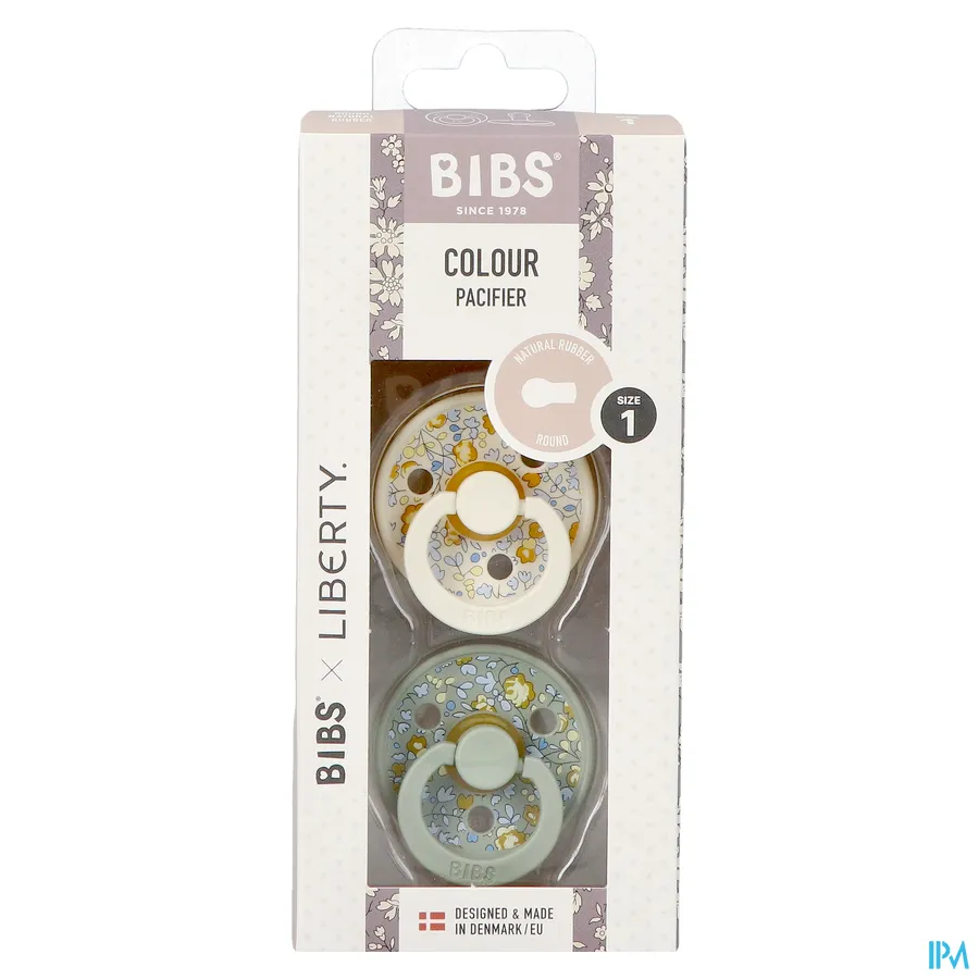 packshot van Bibs 1 Fopspeen Liberty Latex Rond Duo Eloise Sage