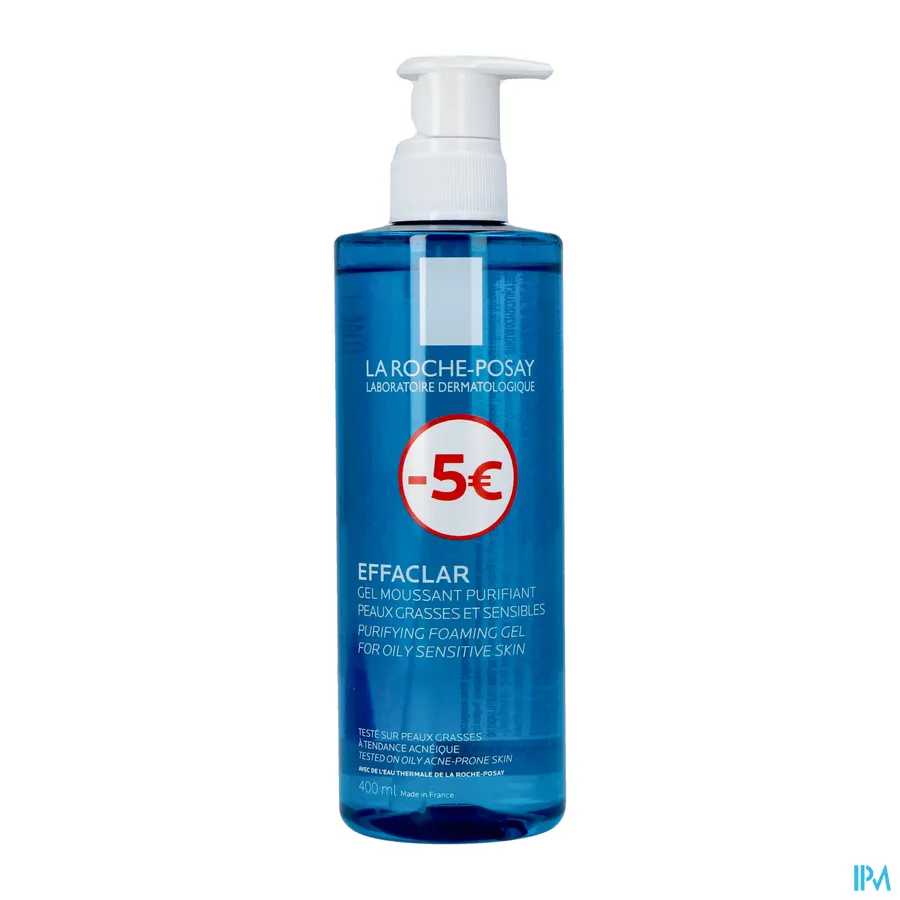 packshot van La Roche-Posay Effaclar Schuimende Zuiverende Gel voor de Vette en Gevoelige Huid Promo 400 ml