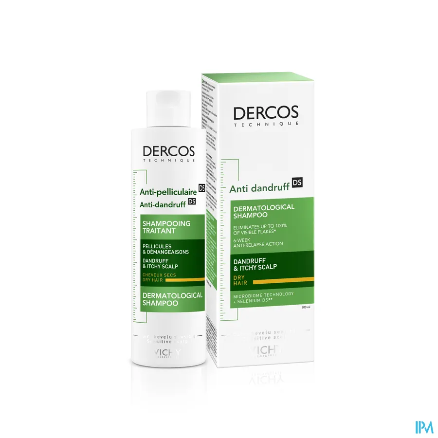 productshot van Vichy Dercos Antiroosshampoo Droog Haar 200 ml