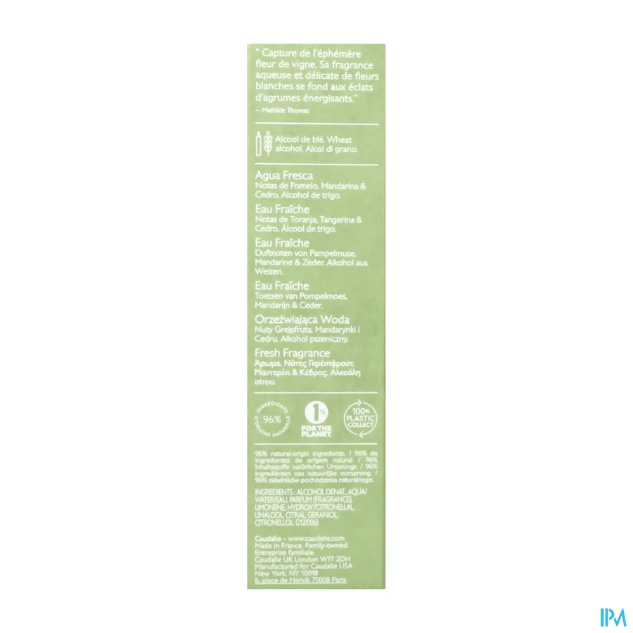 packshot van Caudalie Fleur De Vigne Spray Fris Water 50 ml