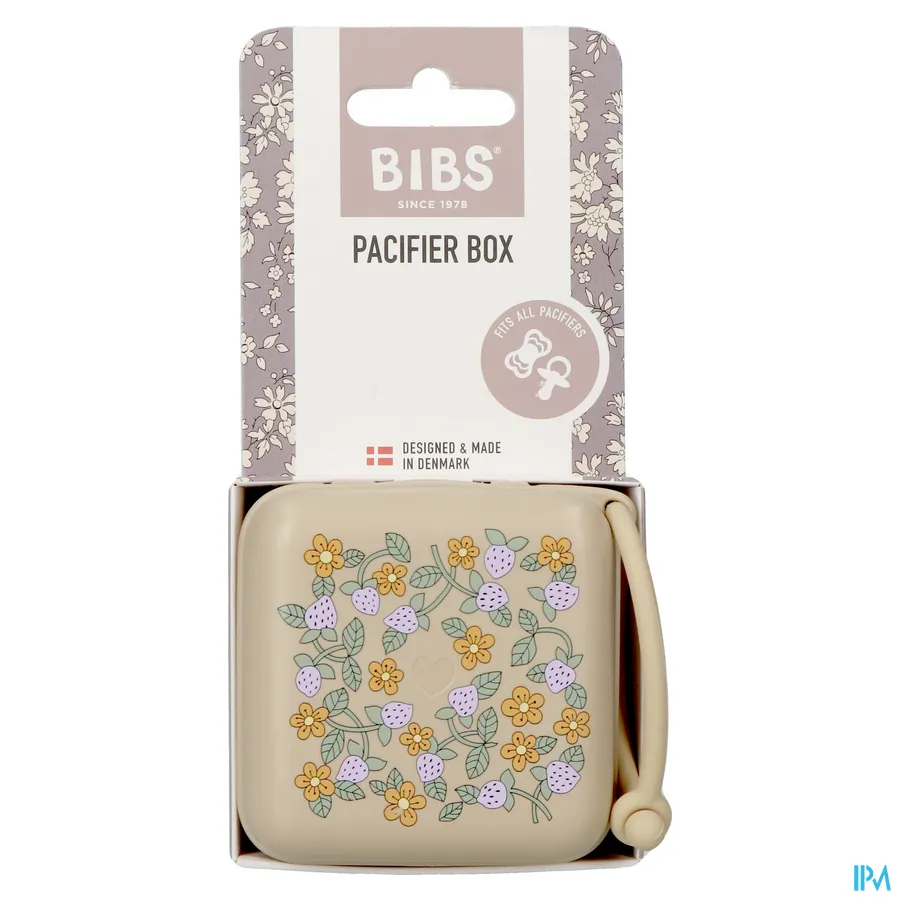 packshot van Bibs Fopspeenbox Duo Liberty Garden Strawberry
