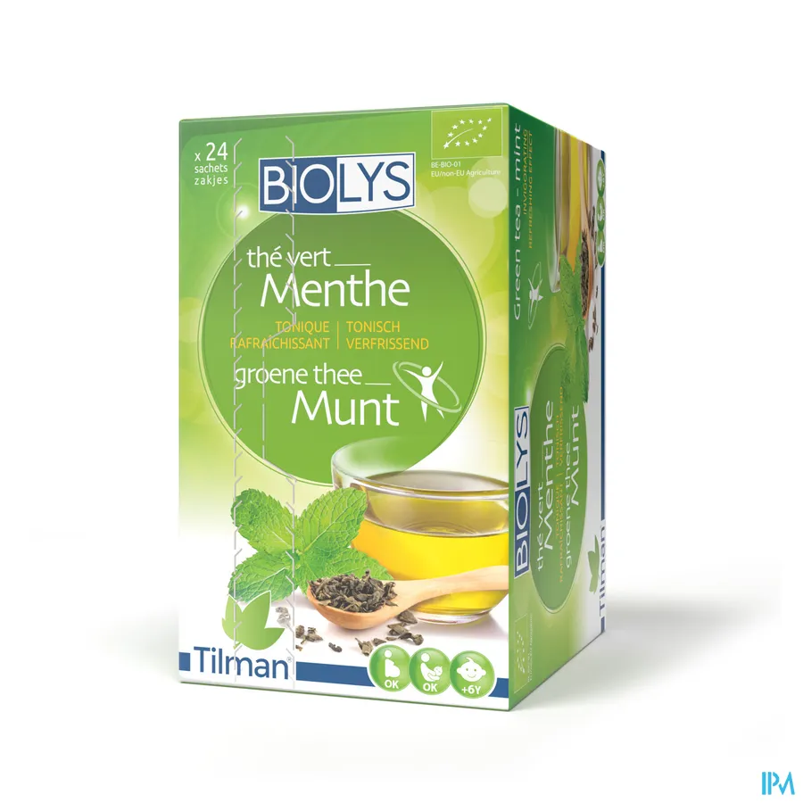 packshot van Tilman Biolys Groene Thee-Munt 24 zakjes