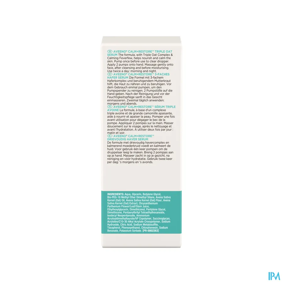 packshot van Aveeno Calm+Restore Drievoudig Haver Serum 30 ml