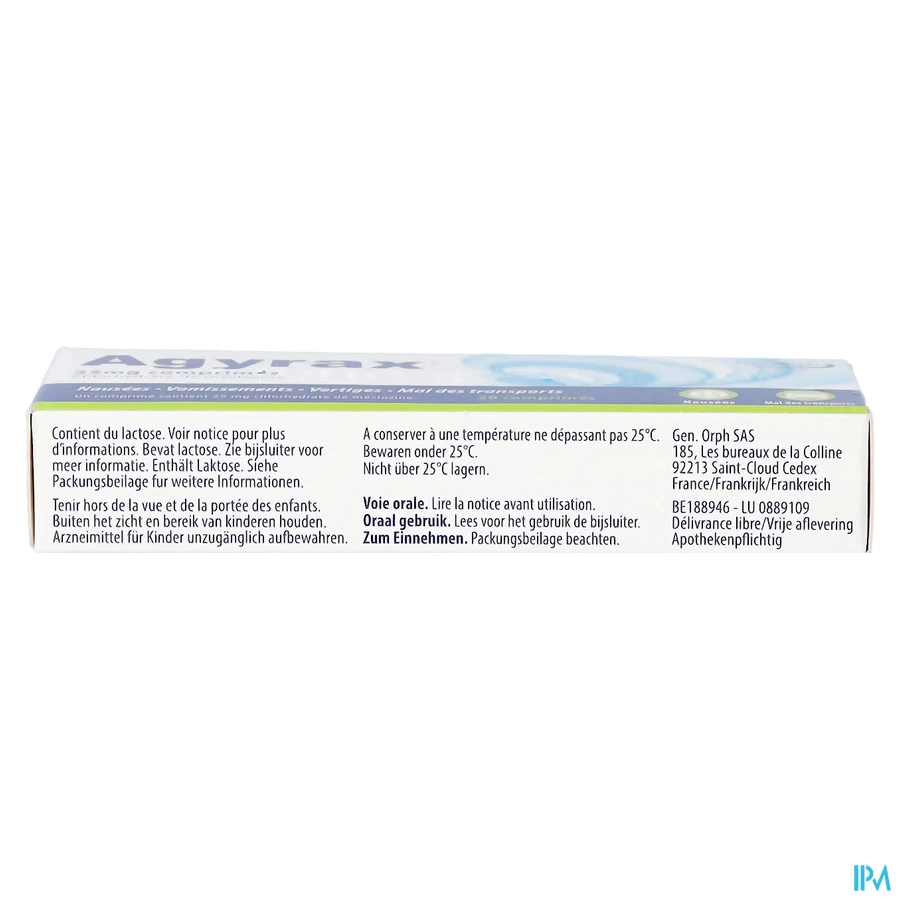 packshot van Agyrax 25 mg 20 tabletten