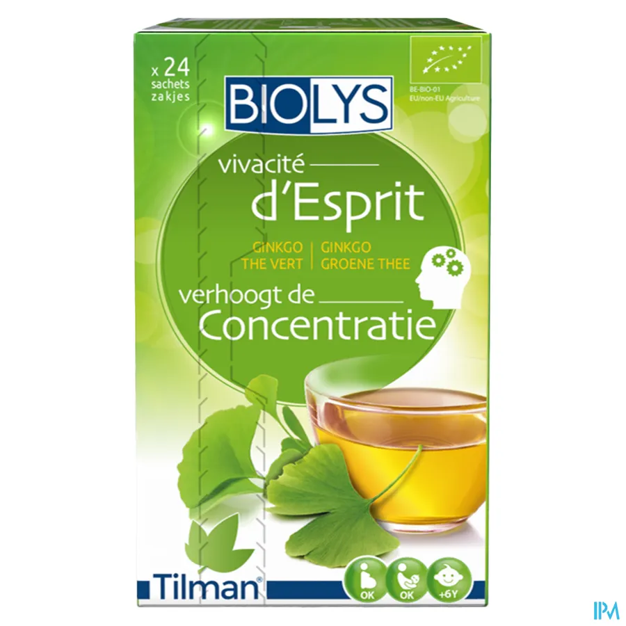 packshot van Tilman Biolys Concentratie Ginkgo-Groene Thee 24 zakjes