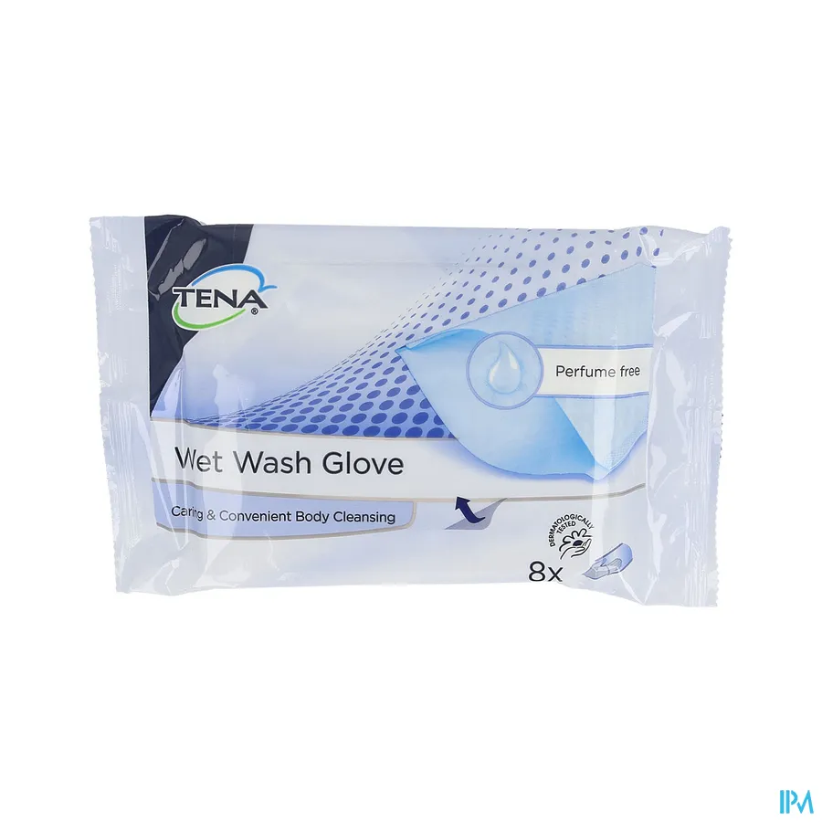 packshot van TENA ProSkin Wet Wash Gloves 8 stuks - zonder parfum