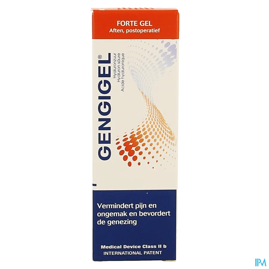 packshot van Gengigel Forte Gel met Hyaluronzuur bij Aften en Postoperatief voor Vermindering van Pijn en Ongemak en Bevordering van Genezing Tube 8 ml